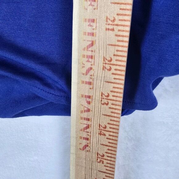 Universal Standard Rayon Jersey Elbow Sleeve V-Neck Top Mazarine Blue 4XS (0-00) - Picture 9 of 12